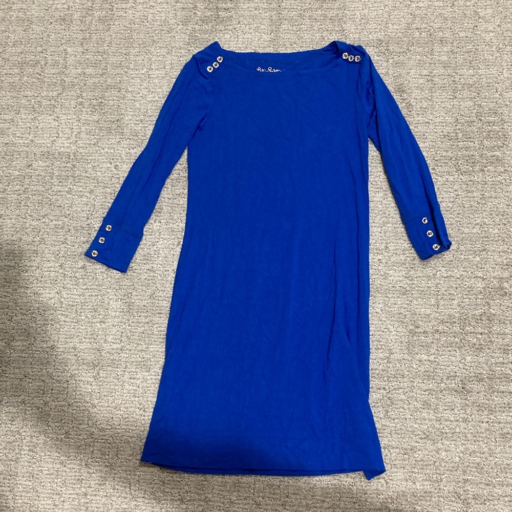 Lilly Pulitzer Sophie Dress Womens Size XXS Blue 3/4 Sleeves